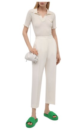 Женские текстильные шлепанцы resort BOTTEGA VENETA зеленого цвета по цене 37450 руб., арт. 659139/V0VW0 | Фото 2 Женские текстильные шлепанцы resort BOTTEGA VENETA зеленого цвета, арт. 659139/V0VW0 | Фото 2