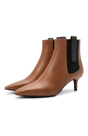 Женские кожаные ботильоны BRUNELLO CUCINELLI коричневого цвета по цене 131000 руб., арт. MZSLC2014P | Фото 1 Женские кожаные ботильоны BRUNELLO CUCINELLI коричневого цвета, арт. MZSLC2014P | Фото 1 (Каблук высота: Средний; Подошва: Плоская; Каблук тип: Шпилька; Материал внутренний: Натуральная кожа)