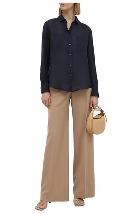 Женская рубашка GIORGIO ARMANI синего цвета по цене 82550 руб., арт. 1WHCC01L/T00NW | Фото 2 Женская рубашка GIORGIO ARMANI синего цвета, арт. 1WHCC01L/T00NW | Фото 2