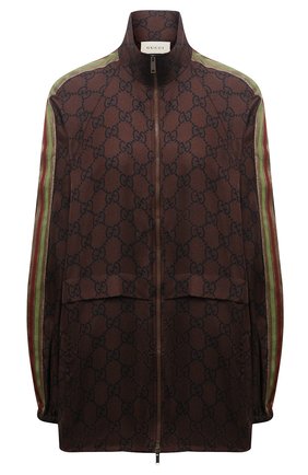 Женский шелковый кардиган GUCCI коричневого цвета по цене 148600 руб., арт. 625007/XJCL5 | Фото 1 Женский шелковый кардиган GUCCI коричневого цвета, арт. 625007/XJCL5 | Фото 1 (Стили: Спорт-шик; Рукава: Длинные; Материал внешний: Шелк; Женское Кросс-КТ: Кардиган-одежда; Длина (для топов): Удлиненные)