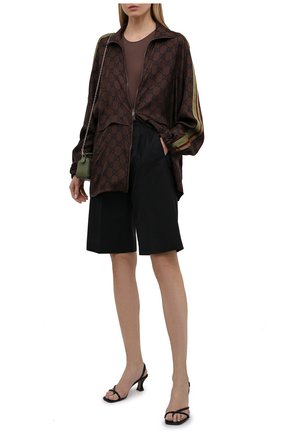 Женский шелковый кардиган GUCCI коричневого цвета по цене 148600 руб., арт. 625007/XJCL5 | Фото 2 Женский шелковый кардиган GUCCI коричневого цвета, арт. 625007/XJCL5 | Фото 2 (Стили: Спорт-шик; Рукава: Длинные; Материал внешний: Шелк; Женское Кросс-КТ: Кардиган-одежда; Длина (для топов): Удлиненные)