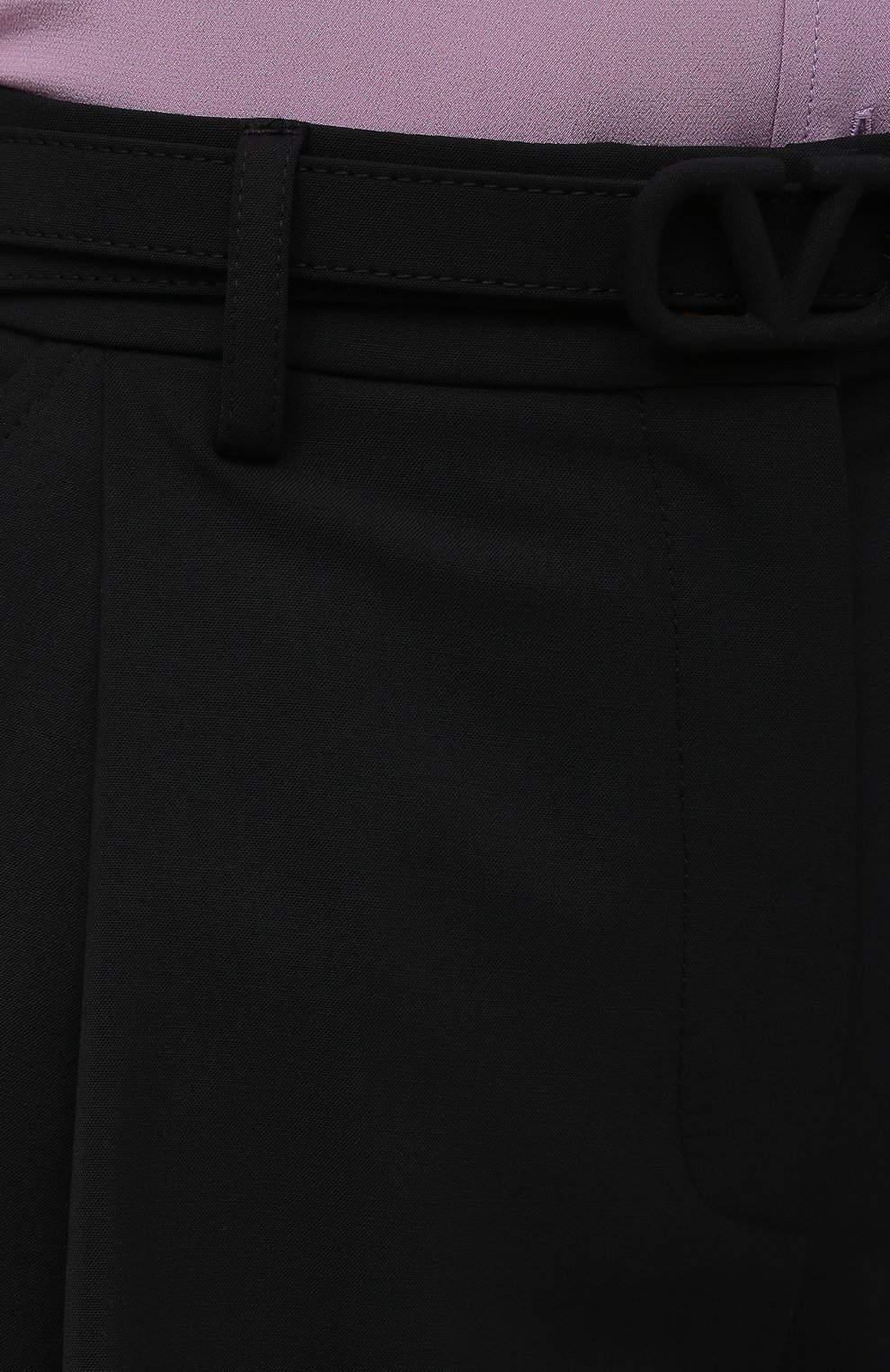 Женские шорты VALENTINO черного цвета, арт. WB3RF1R56DP | Фото 5 (Женское Кросс-КТ: Шорты-одежда; Материал внешний: Шерсть, Синтетический материал; Длина Ж (юбки, платья, шорты): Мини; Стили: Романтичный)