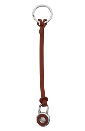 Женский кожаный брелок для ключей LORO PIANA темно-коричневого цвета, арт. FAL7120 | Фото 1 (Материал: Металл, Натуральная кожа)