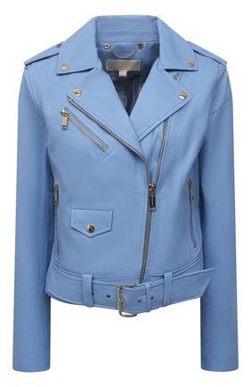 Женская кожаная куртка MICHAEL MICHAEL KORS голубого цвета по цене 63700 руб., арт. MS12HYG8RK | Фото 1 Женская кожаная куртка MICHAEL MICHAEL KORS голубого цвета, арт. MS12HYG8RK | Фото 1