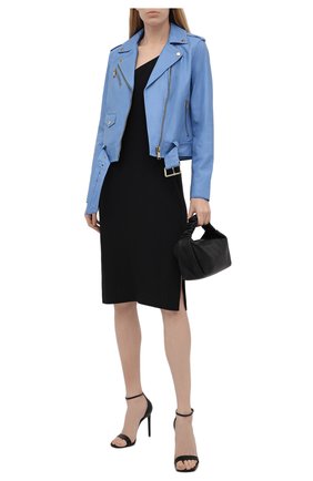 Женская кожаная куртка MICHAEL MICHAEL KORS голубого цвета по цене 63700 руб., арт. MS12HYG8RK | Фото 2 Женская кожаная куртка MICHAEL MICHAEL KORS голубого цвета, арт. MS12HYG8RK | Фото 2