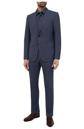 Мужская хлопковая сорочка BOSS темно-синего цвета по цене 8800 руб., арт. 50453952 | Фото 2 Мужская хлопковая сорочка BOSS темно-синего цвета, арт. 50453952 | Фото 2