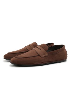 Мужские замшевые пенни-лоферы TOD’S темно-коричневого цвета по цене 59150 руб., арт. XXM02F00010RE0 | Фото 1 Мужские замшевые пенни-лоферы TOD’S темно-коричневого цвета, арт. XXM02F00010RE0 | Фото 1 (Стили: Кэжуэл; Материал внутренний: Натуральная кожа; Материал внешний: Замша, Кожа)