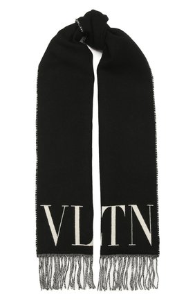 Мужской шарф из шерсти и кашемира VALENTINO черного цвета по цене 33350 руб., арт. WY2ER033/PTX | Фото 1 Мужской шарф из шерсти и кашемира VALENTINO черного цвета, арт. WY2ER033/PTX | Фото 1