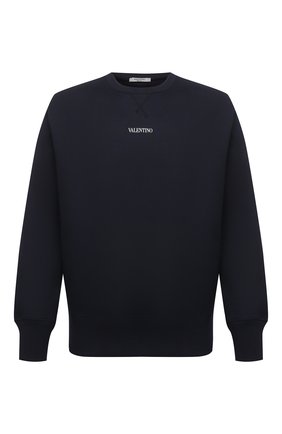 Мужской хлопковый свитшот VALENTINO темно-синего цвета по цене 56300 руб., арт. WV3MF18W7GF | Фото 1 Мужской хлопковый свитшот VALENTINO темно-синего цвета, арт. WV3MF18W7GF | Фото 1