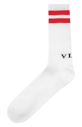 Мужские хлопковые носки VALENTINO белого цвета, арт. WV3KI01A7HV | Фото 1 (Материал внешний: Хлопок; Кросс-КТ: бельё)