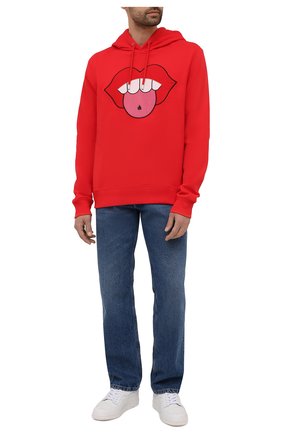 Мужской хлопковое худи LANVIN красного цвета по цене 59950 руб., арт. RM-H00001-J016-E21 | Фото 2 Мужской хлопковое худи LANVIN красного цвета, арт. RM-H00001-J016-E21 | Фото 2
