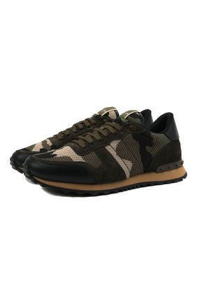 Мужские комбинированные кроссовки rockrunner VALENTINO хаки цвета по цене 42650 руб., арт. WY2S0723/QRK | Фото 1 Мужские комбинированные кроссовки rockrunner VALENTINO хаки цвета, арт. WY2S0723/QRK | Фото 1