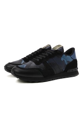 Мужские комбинированные кроссовки rockrunner VALENTINO синего цвета по цене 56750 руб., арт. WY2S0723/TCC | Фото 1 Мужские комбинированные кроссовки rockrunner VALENTINO синего цвета, арт. WY2S0723/TCC | Фото 1