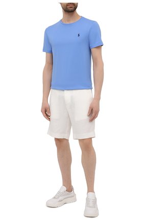 Мужская хлопковая футболка POLO RALPH LAUREN голубого цвета по цене 6610 руб., арт. 710671438 | Фото 2 Мужская хлопковая футболка POLO RALPH LAUREN голубого цвета, арт. 710671438 | Фото 2