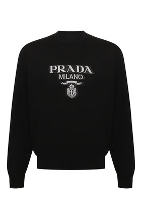 Мужской хлопковый свитшот PRADA черного цвета по цене 82000 руб., арт. UJL148-1Y13-F0967-202 | Фото 1 Мужской хлопковый свитшот PRADA черного цвета, арт. UJL148-1Y13-F0967-202 | Фото 1