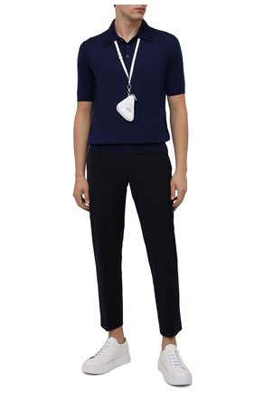 Мужское шерстяное поло PRADA синего цвета по цене 72000 руб., арт. UMA290-C5W-F0216-151 | Фото 2 Мужское шерстяное поло PRADA синего цвета, арт. UMA290-C5W-F0216-151 | Фото 2
