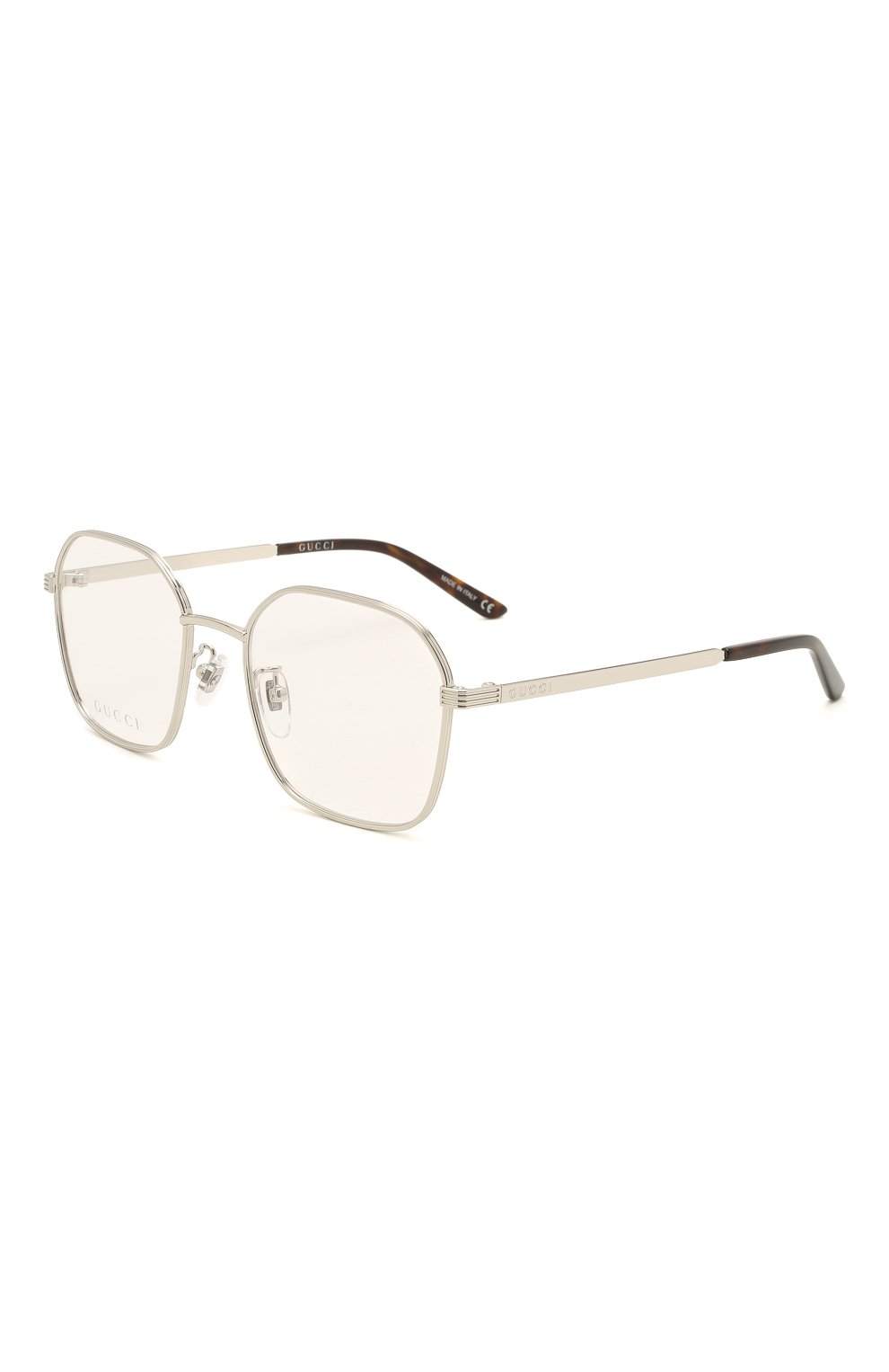 Женские оправа GUCCI серебряного цвета, арт. GG09460A 001 | Фото 1 (Тип очков: Оправа; Оптика Гендер: оптика-женское; Очки форма: Прямоугольные)
