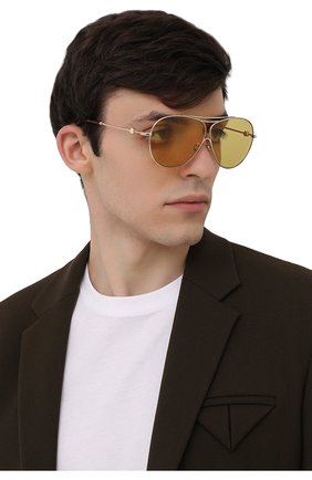 Мужские солнцезащитные очки MONCLER коричневого цвета, арт. ML 0169 32E 64 С/З ОЧКИ | Фото 2 (Тип очков: С/з; Кросс-КТ: С/з-мужское; Очки форма: Авиаторы; Оптика Гендер: оптика-мужское)