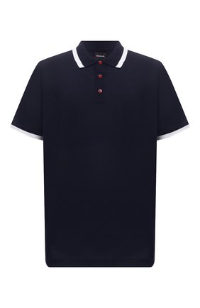 Мужское хлопковое поло KITON темно-синего цвета по цене 79850 руб., арт. UK1089L | Фото 1 Мужское хлопковое поло KITON темно-синего цвета, арт. UK1089L | Фото 1