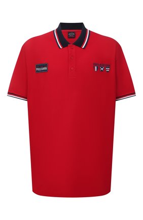 Мужское хлопковое поло PAUL&SHARK красного цвета по цене 27250 руб., арт. 21411303/C00/3XL-6XL | Фото 1 Мужское хлопковое поло PAUL&SHARK красного цвета, арт. 21411303/C00/3XL-6XL | Фото 1 (Застежка: Пуговицы; Рукава: Короткие; Стили: Кэжуэл; Длина (для топов): Удлиненные; Материал внешний: Хлопок)