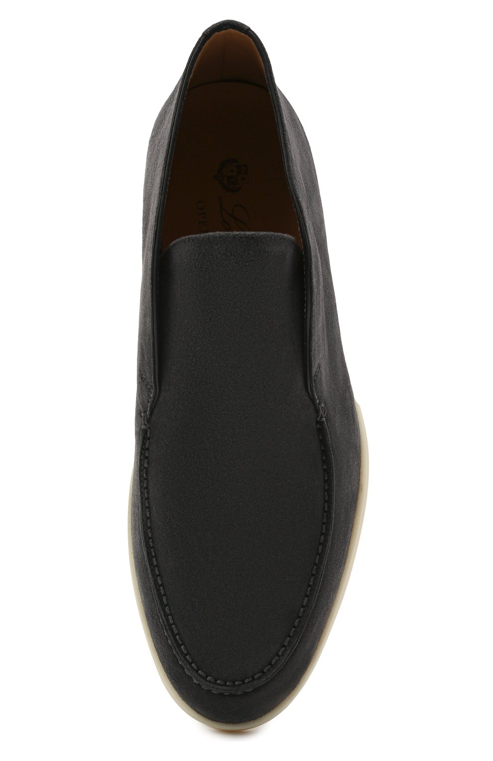 Мужские замшевые ботинки open walk LORO PIANA темно-серого цвета, арт. FAB4368 | Фото 4 (Материал внешний: Кожа, Замша; Мужское Кросс-КТ: Ботинки-обувь; Материал внутренний: Натуральная кожа; Региональные ограничения белый список (Axapta Mercury): RU; Материал утеплителя: Без утеплителя; Подошва: Плоская)