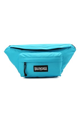 Мужская текстильная поясная сумка oversized xxl BALENCIAGA голубого цвета, арт. 656062/2JMRX | Фото 1 (Материал: Текстиль; Размер: large)