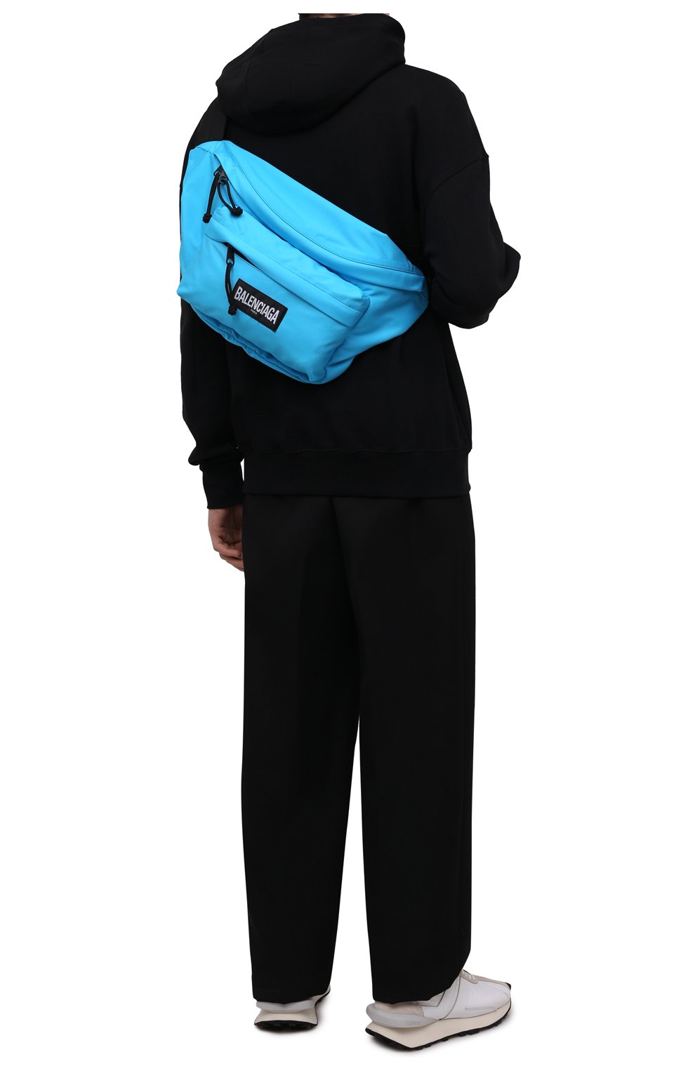Мужская текстильная поясная сумка oversized xxl BALENCIAGA голубого цвета, арт. 656062/2JMRX | Фото 2 (Материал: Текстиль; Размер: large)
