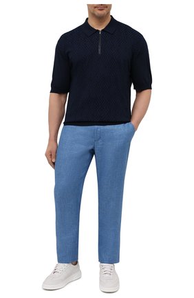 Мужские льняные брюки ZILLI SPORT синего цвета по цене 92400 руб., арт. M0V-D0170-LIN01/S001 | Фото 2 Мужские льняные брюки ZILLI SPORT синего цвета, арт. M0V-D0170-LIN01/S001 | Фото 2 (Материал внешний: Лен; Случай: Повседневный; Длина (брюки, джинсы): Стандартные; Стили: Кэжуэл)