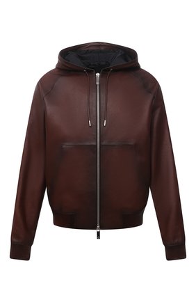 Мужской кожаный бомбер BERLUTI темно-коричневого цвета по цене 465500 руб., арт. R18LBL74-003 | Фото 1 Мужской кожаный бомбер BERLUTI темно-коричневого цвета, арт. R18LBL74-003 | Фото 1