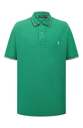 Мужское хлопковое поло POLO RALPH LAUREN зеленого цвета по цене 15350 руб., арт. 711842621/PRL BS | Фото 1 Мужское хлопковое поло POLO RALPH LAUREN зеленого цвета, арт. 711842621/PRL BS | Фото 1 (Стили: Кэжуэл; Big sizes: Big Sizes; Материал внешний: Хлопок; Рукава: Короткие; Застежка: Пуговицы; Длина (для топов): Удлиненные)