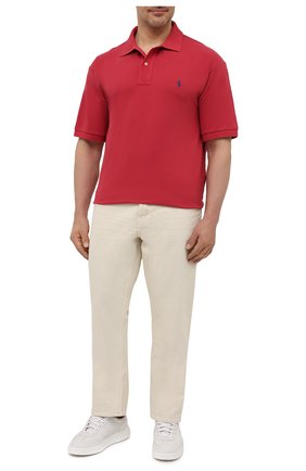 Мужское хлопковое поло POLO RALPH LAUREN красного цвета по цене 10450 руб., арт. 711680784/PRL BS | Фото 2 Мужское хлопковое поло POLO RALPH LAUREN красного цвета, арт. 711680784/PRL BS | Фото 2