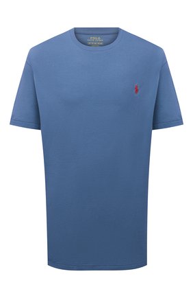 Мужская хлопковая футболка POLO RALPH LAUREN синего цвета по цене 6995 руб., арт. 711671438/PRL BS | Фото 1 Мужская хлопковая футболка POLO RALPH LAUREN синего цвета, арт. 711671438/PRL BS | Фото 1 (Рукава: Короткие; Принт: Без принта; Big sizes: Big Sizes; Материал внешний: Хлопок; Стили: Кэжуэл)