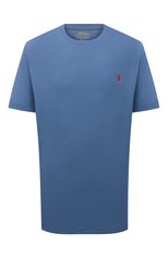 Мужская хлопковая футболка POLO RALPH LAUREN синего цвета, арт. 711671438/PRL BS | Фото 1 (Big sizes: Big Sizes; Принт: Без принта; Рукава: Короткие; Длина (для топов): Удлиненные; Материал внешний: Хлопок; Стили: Кэжуэл)