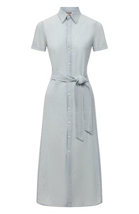 Женское хлопковое платье POLO RALPH LAUREN светло-голубого цвета по цене 23650 руб., арт. 211838049 | Фото 1 Женское хлопковое платье POLO RALPH LAUREN светло-голубого цвета, арт. 211838049 | Фото 1 (Женское Кросс-КТ: Платье-одежда, платье-рубашка; Случай: Повседневный; Рукава: Короткие; Материал внешний: Хлопок; Длина Ж (юбки, платья, шорты): Миди; Стили: Кэжуэл)