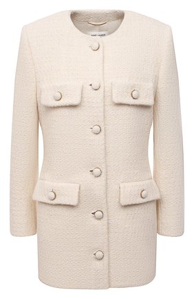 Женский жакет SAINT LAURENT бежевого цвета по цене 315500 руб., арт. 648663/Y3C71 | Фото 1 Женский жакет SAINT LAURENT бежевого цвета, арт. 648663/Y3C71 | Фото 1
