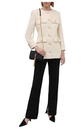 Женский жакет SAINT LAURENT бежевого цвета по цене 315500 руб., арт. 648663/Y3C71 | Фото 2 Женский жакет SAINT LAURENT бежевого цвета, арт. 648663/Y3C71 | Фото 2