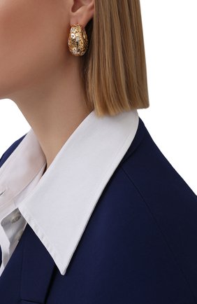 Женские серьги BOTTEGA VENETA золотого цвета по цене 159000 руб., арт. 657259/VB0B6 | Фото 2 Женские серьги BOTTEGA VENETA золотого цвета, арт. 657259/VB0B6 | Фото 2