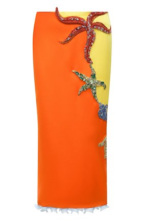 Женская юбка VERSACE оранжевого цвета по цене 467500 руб., арт. A89177/A224536 | Фото 1 Женская юбка VERSACE оранжевого цвета, арт. A89177/A224536 | Фото 1 (Женское Кросс-КТ: Юбка-одежда; Материал внешний: Синтетический материал; Материал подклада: Синтетический материал; Длина Ж (юбки, платья, шорты): Миди; Стили: Романтичный)