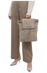 Женский рюкзак BRUNELLO CUCINELLI светло-серого цвета, арт. MBDLD2217P | Фото 2 (Размер: medium; Материал: Натуральная кожа; Стили: Кэжуэл)