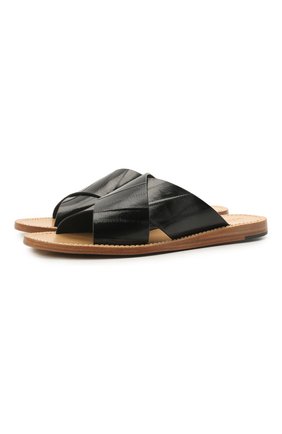 Мужские кожаные шлепанцы DOLCE & GABBANA черного цвета по цене 57150 руб., арт. A80225/A8M24 | Фото 1 Мужские кожаные шлепанцы DOLCE & GABBANA черного цвета, арт. A80225/A8M24 | Фото 1