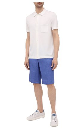 Мужские льняные шорты ZILLI SPORT синего цвета по цене 84650 руб., арт. M0V-D0171-LIN01/S001 | Фото 2 Мужские льняные шорты ZILLI SPORT синего цвета, арт. M0V-D0171-LIN01/S001 | Фото 2