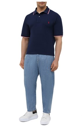 Мужское хлопковое поло POLO RALPH LAUREN темно-синего цвета по цене 11250 руб., арт. 711842621/PRL BS | Фото 2 Мужское хлопковое поло POLO RALPH LAUREN темно-синего цвета, арт. 711842621/PRL BS | Фото 2