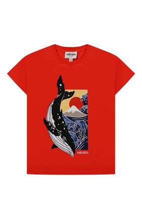 Детская хлопковая футболка KENZO красного цвета по цене 6240 руб., арт. K25110 | Фото 1 Детская хлопковая футболка KENZO красного цвета, арт. K25110 | Фото 1
