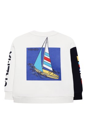 Детский хлопковый свитшот KENZO белого цвета по цене 11950 руб., арт. K25089 | Фото 2 Детский хлопковый свитшот KENZO белого цвета, арт. K25089 | Фото 2 (Мальчики Кросс-КТ: Толстовка-одежда; Рукава: Короткие; Материал внешний: Хлопок; Ростовка одежда: 10 - 11 лет | 140 - 146см, 3 года | 98 см, 4 года | 104 см, 6 лет | 116 см, 8 лет | 128 см)