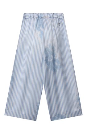 Детские брюки из вискозы ERMANNO SCERVINO голубого цвета, арт. ESFPA010 RAS02 WSUNI1/3A-4A | Фото 2 (Девочки Кросс-КТ: Брюки-одежда; Материал внешний: Вискоза; Региональные ограничения белый список (Axapta Mercury): RU; Ростовка одежда: 4 года | 104 см)