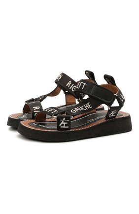Детские сандалии PIED ROUGIA PARIS черного цвета по цене 8690 руб., арт. WALKIE TALKIE/SS21WTS2001N07/27 | Фото 1 Детские сандалии PIED ROUGIA PARIS черного цвета, арт. WALKIE TALKIE/SS21WTS2001N07/27 | Фото 1 (Материал внешний: Текстиль; Материал внутренний: Натуральная кожа, Текстиль)