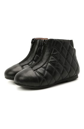 Детские кожаные ботинки AGE OF INNOCENCE черного цвета, арт. 000143/NIC0LE/22-28 | Фото 1 (Материал внутренний: Натуральная кожа; Материал внешний: Кожа)