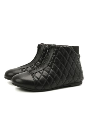 Детские кожаные ботинки AGE OF INNOCENCE черного цвета, арт. 000143/NIC0LE/29-35 | Фото 1 (Материал внешний: Кожа; Материал внутренний: Натуральная кожа)