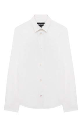Детская хлопковая рубашка EMPORIO ARMANI белого цвета по цене 8670 руб., арт. 8N4C09/1N06Z | Фото 1 Детская хлопковая рубашка EMPORIO ARMANI белого цвета, арт. 8N4C09/1N06Z | Фото 1