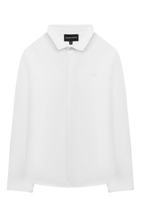 Детская хлопковая рубашка EMPORIO ARMANI белого цвета по цене 8670 руб., арт. 6K4CN5/4N5SZ | Фото 1 Детская хлопковая рубашка EMPORIO ARMANI белого цвета, арт. 6K4CN5/4N5SZ | Фото 1
